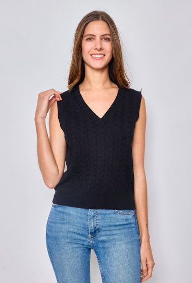 Wholesaler Paris et Moi - Cable-patterned sleeveless sweater