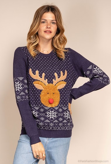 Wholesaler Paris et Moi - Christmas Printed Pullover