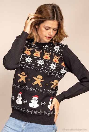 Wholesaler Paris et Moi - Christmas Printed Pullover