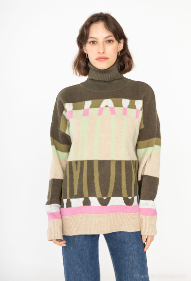Wholesaler Paris et Moi - Oversized turtleneck sweater, "AMOUR"
