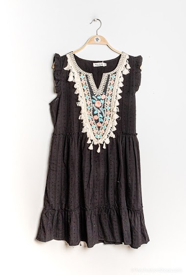Wholesaler Paris et Moi - Dress with embroidered edges