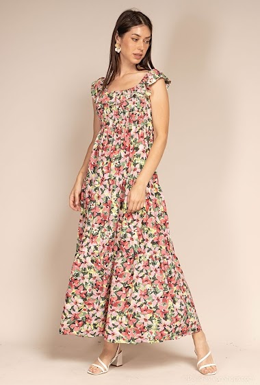 Wholesaler Paris et Moi - Flower printed ruffled dress