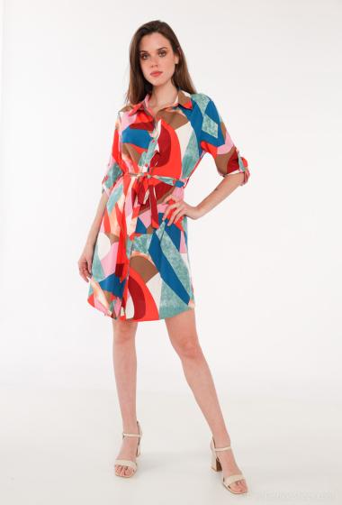 Wholesaler Paris et Moi - Dress with asymmetric geometric print