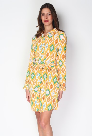 Wholesaler Paris et Moi - Fruit Print Long Sleeve Dress