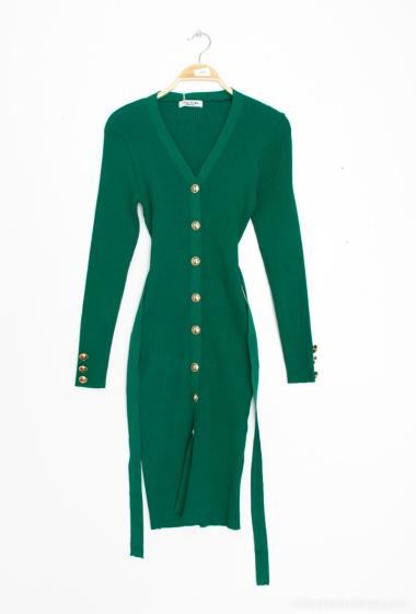 Wholesaler Paris et Moi - Ribbed dress with reflective buttons