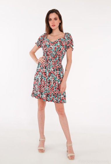Wholesaler Paris et Moi - Short V-neck dress with floral print