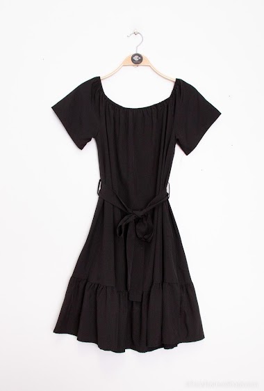 Wholesaler Paris et Moi - Short plain dress with bardot collar