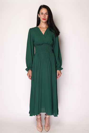 Wholesaler Paris et Moi - Long Sleeve Elastic Wrap Dress