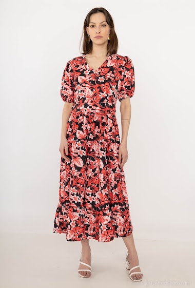 Wholesaler Paris et Moi - V-neck dress with floral pattern
