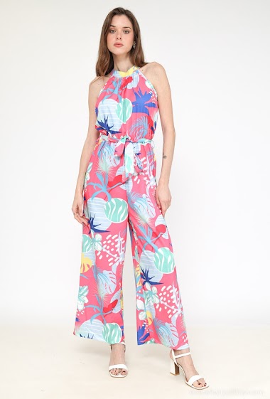 Großhändler Paris et Moi - Fließendes A-Linien-Kleid mit Rundhalsausschnitt im MIAMI VICE-Stil