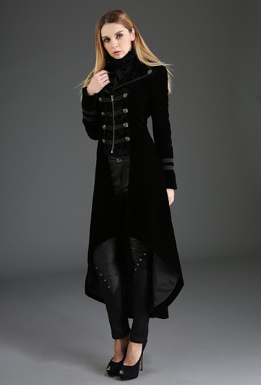 Wholesaler Pentagramme - gothic aristocrat velvet coat for women