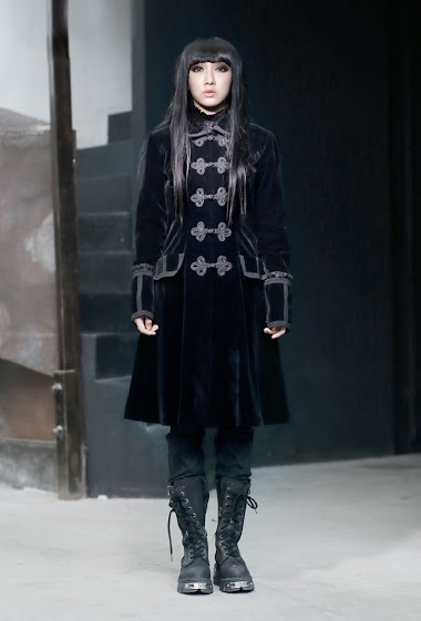 Mayorista Pentagramme - Women's gothic pentagram velvet coats