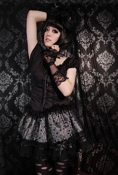 Großhändler Pentagramme - Gothic Lolita Mini Skirt Black