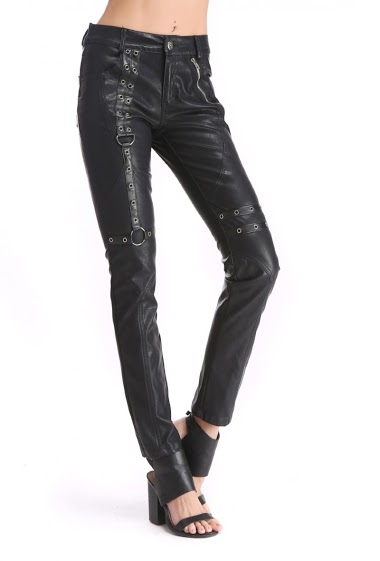 Mayorista Pentagramme - FAUX LEATHER ROCK GOTHIC TROUSERS