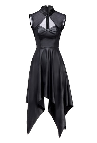 Großhändler Pentagramme - Sexy gothic faux leather dress