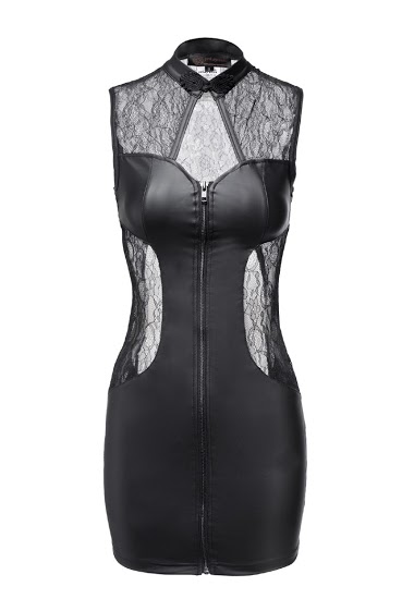 Großhändler Pentagramme - Sexy faux leather dress