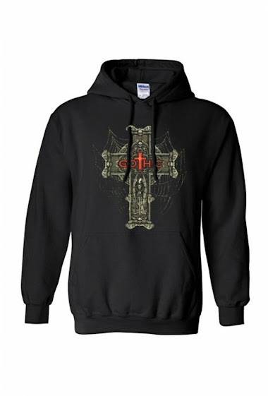 Großhändler Pentagramme - Gothic skull hoodie