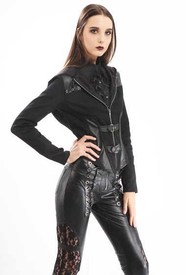 Großhändler Pentagramme - Gothic jacket with long sleeves