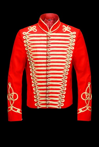 Grossiste Pentagramme - Veste officier style gothique rouge
