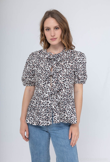 Wholesaler Pépouz' Paris - Leopard bow cotton blouse