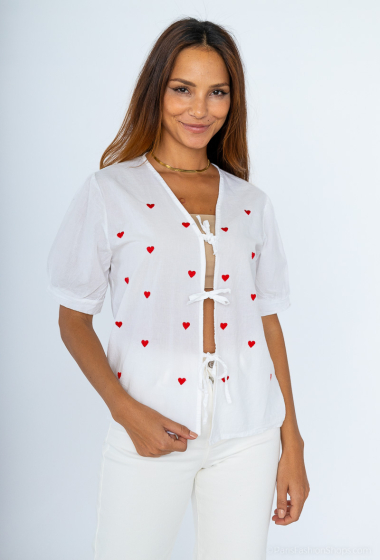Wholesaler Pépouz' Paris - Heart embroidery knot blouse