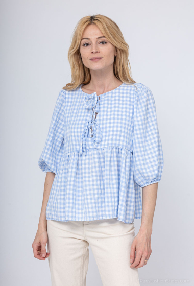 Wholesaler Pépouz' Paris - Gingham bow blouse