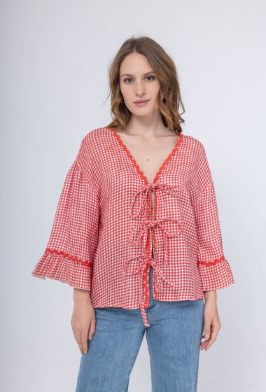 Wholesaler Pépouz' Paris - Gingham blouse with border