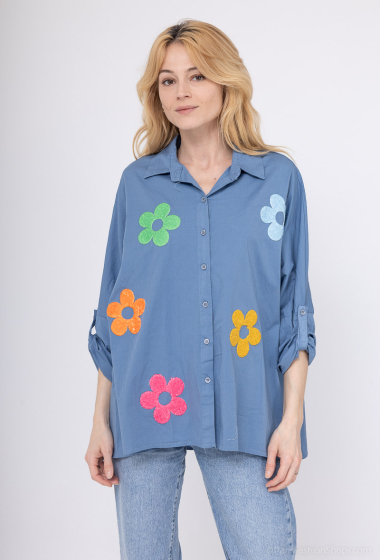 Wholesaler PÉPOUZ' PARIS - Oversized floral cotton shirt
