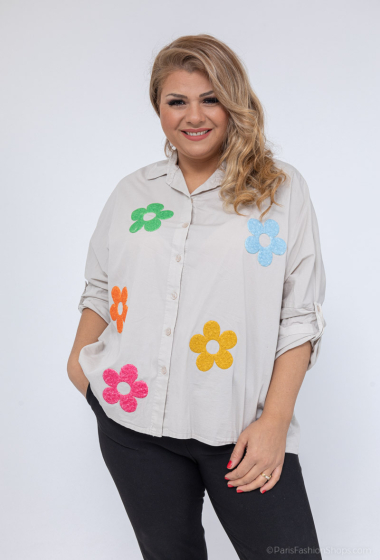 Wholesaler Pépouz' Paris - Oversized floral cotton shirt