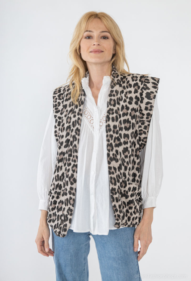 Grossiste Pépouz' Paris - Gilet coton léopard sans manches