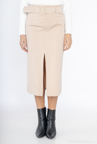 Wholesaler PÉPOUZ' PARIS - Mid-length slit jersey skirt