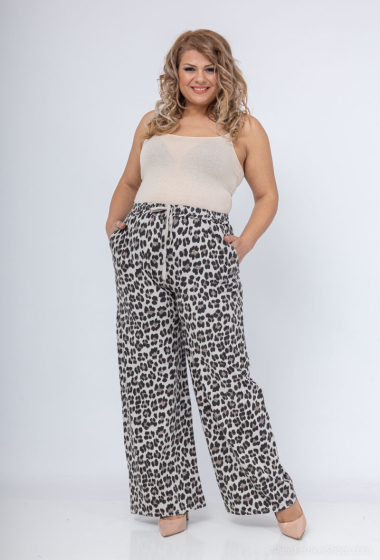 Grossiste Pépouz' Paris - Pantalon leopard jersey coton grande taille