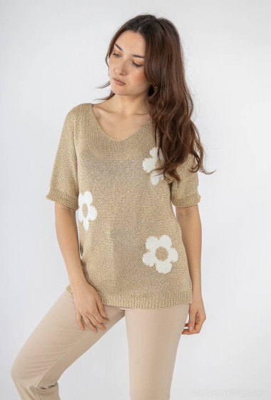 Wholesaler PÉPOUZ' PARIS - Lurex flower knit sweater