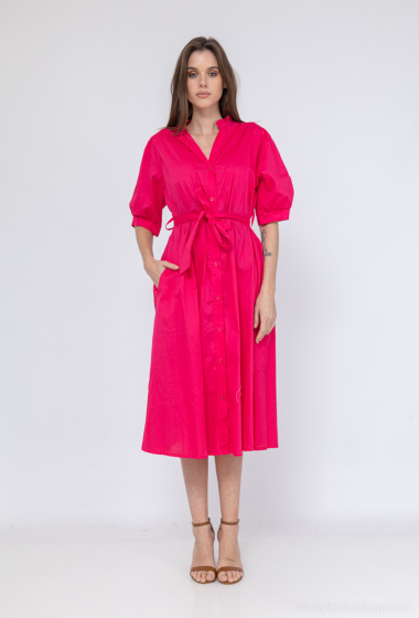 Großhändler Pépouz' Paris - Hemdblusenkleid aus Baumwolle mit Gürtel