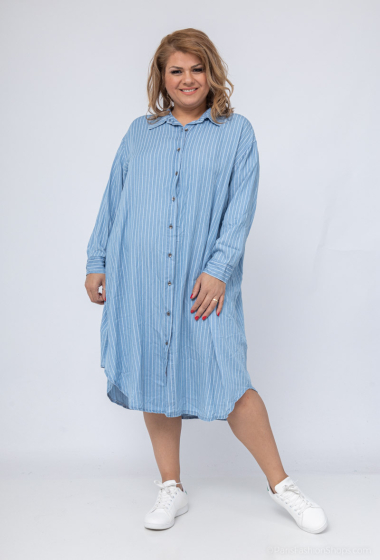 Wholesaler Pépouz' Paris - Oversized denim shirt dress
