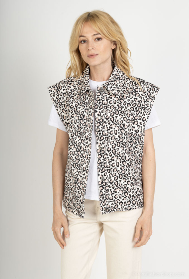 Wholesaler Pépouz' Paris - Leopard denim jacket