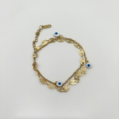 Wholesaler PERLES BLEUES - Enameled Eye Bracelet