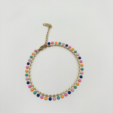 Wholesaler PERLES BLEUES - Golden Round Enameled Bracelet