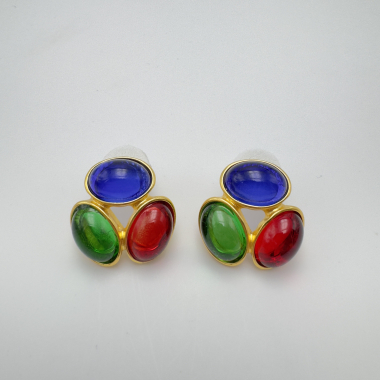 Wholesaler PERLES BLEUES - vintage stud earrings
