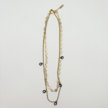 Wholesaler PERLES BLEUES - Gold Eye Enameled Necklaces