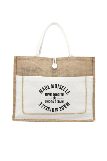 Wholesaler Phanie Mode (Phanie accessories) - “Hello summer” canvas tote bag with front pocket