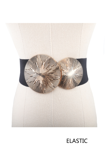 Mayorista Phanie Mode (Phanie accessories) - Cinturón elástico con hebillas dobles redondas.