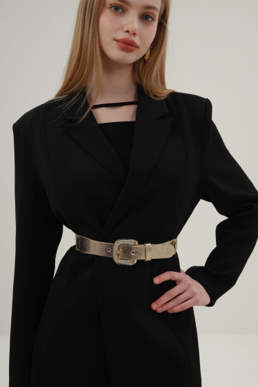 Wholesaler Phanie Mode - Iridescent elastic belt with gold buckle and lurex