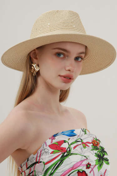 Wholesaler Phanie Mode (Phanie accessories) - Sequined paper panama hat