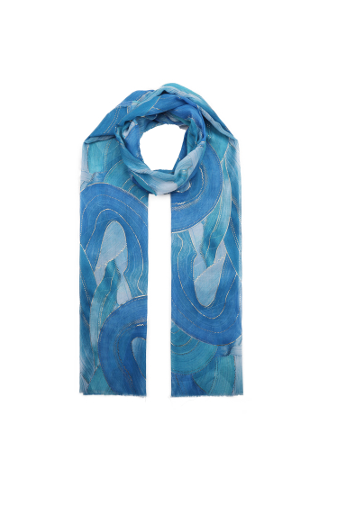 Wholesaler Phanie Mode (Phanie accessories) - Abstract printed scarf with gold foil