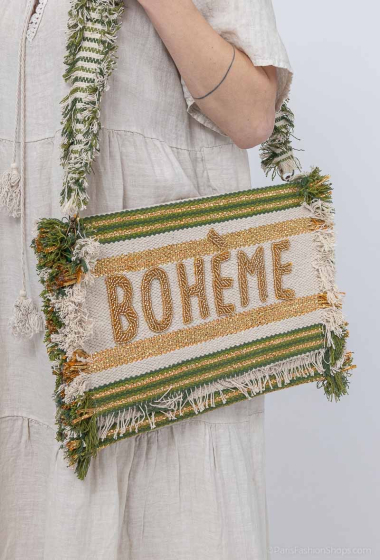 Wholesaler Phanie Mode (Phanie accessories) - Large “Bohème” flap clutch with embroidered beads