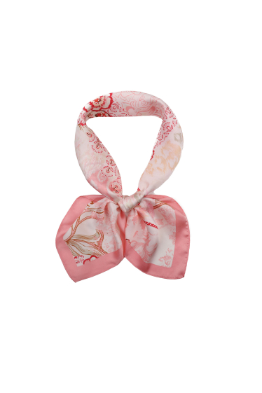 Wholesaler Phanie Mode (Phanie accessories) - Small scarf in floral printed silk-touch satin