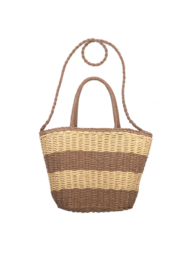 Wholesaler Phanie Mode (Phanie accessories) - Striped basket bag with shoulder strap and handle