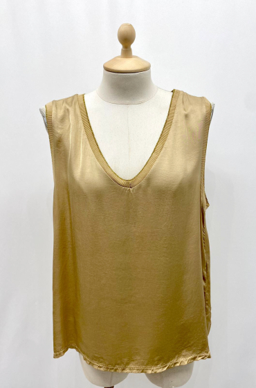 Wholesaler Pinka - V-neck tank tops with gold threads at the edge