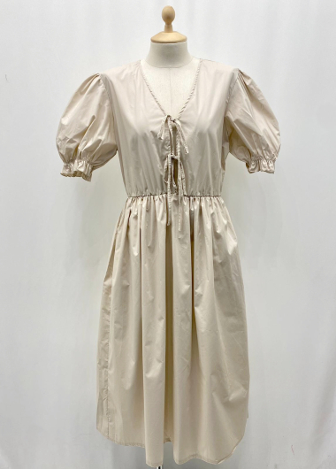 Großhändler PINKA - Langes schlichtes Kleid mit Schleifen